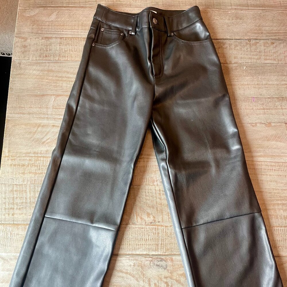Girls Faux Leather Pants – Size 10 (Like New!)